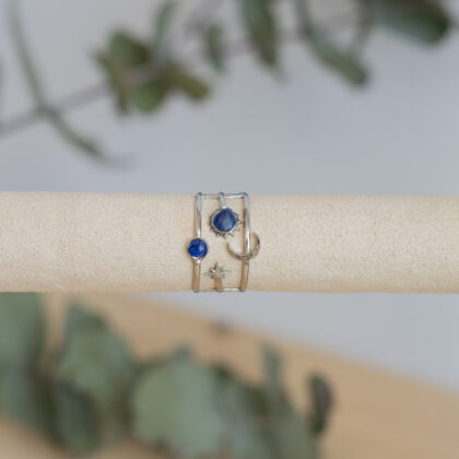 Luna silver prsten - lapis lazuli