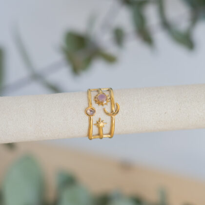 Luna golden prsten - ametist