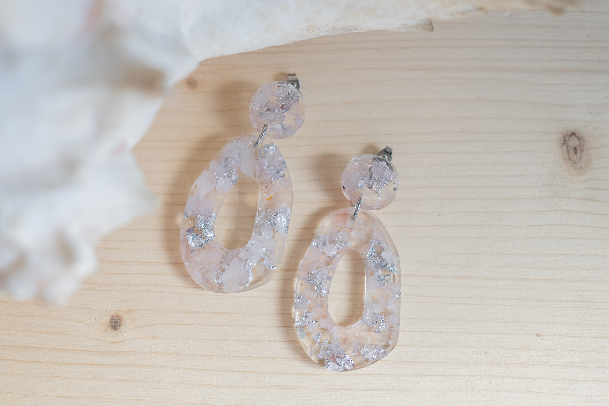 NERA earrings - rosequartz