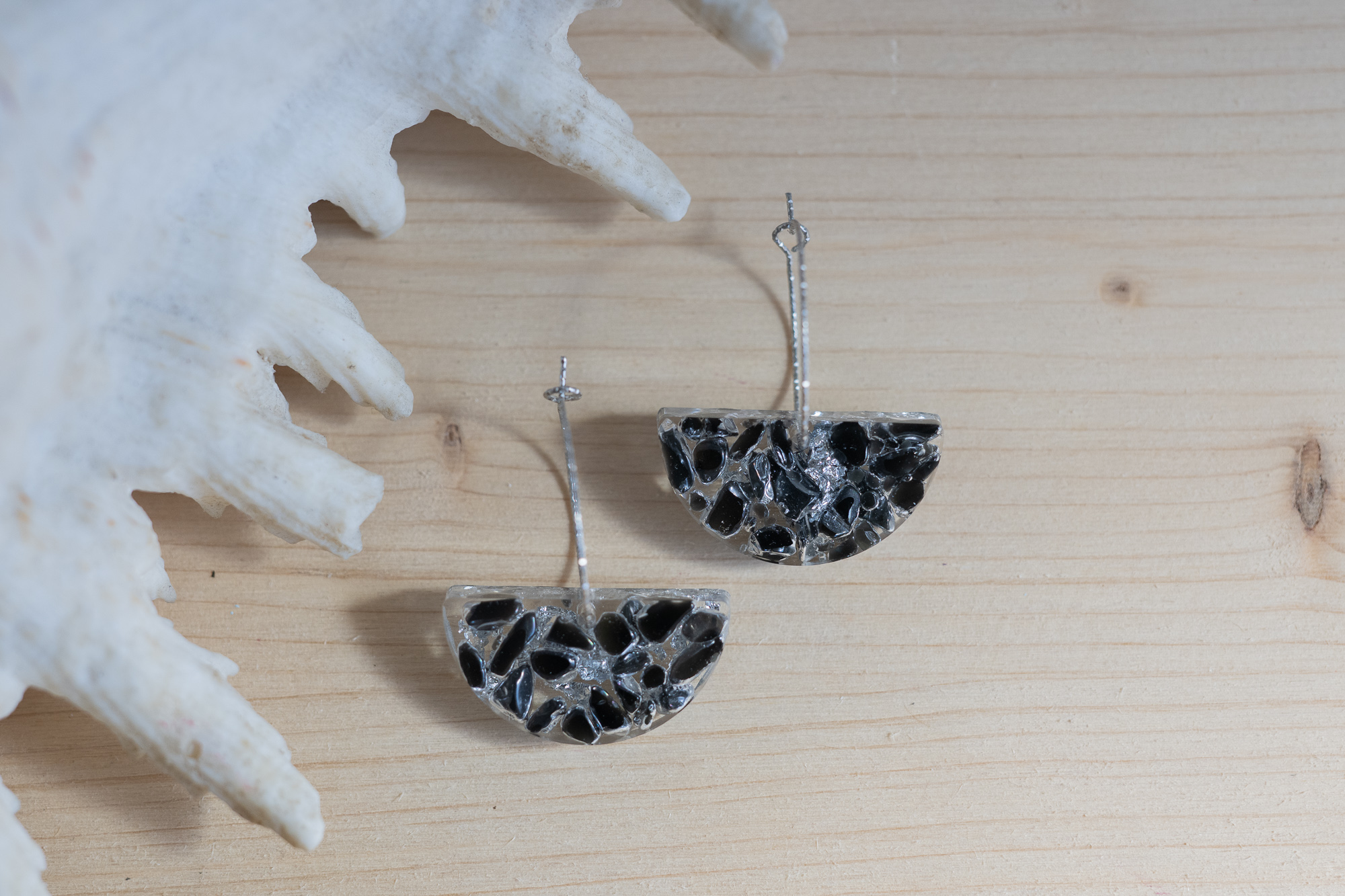 Zora hoop earrings - onix
