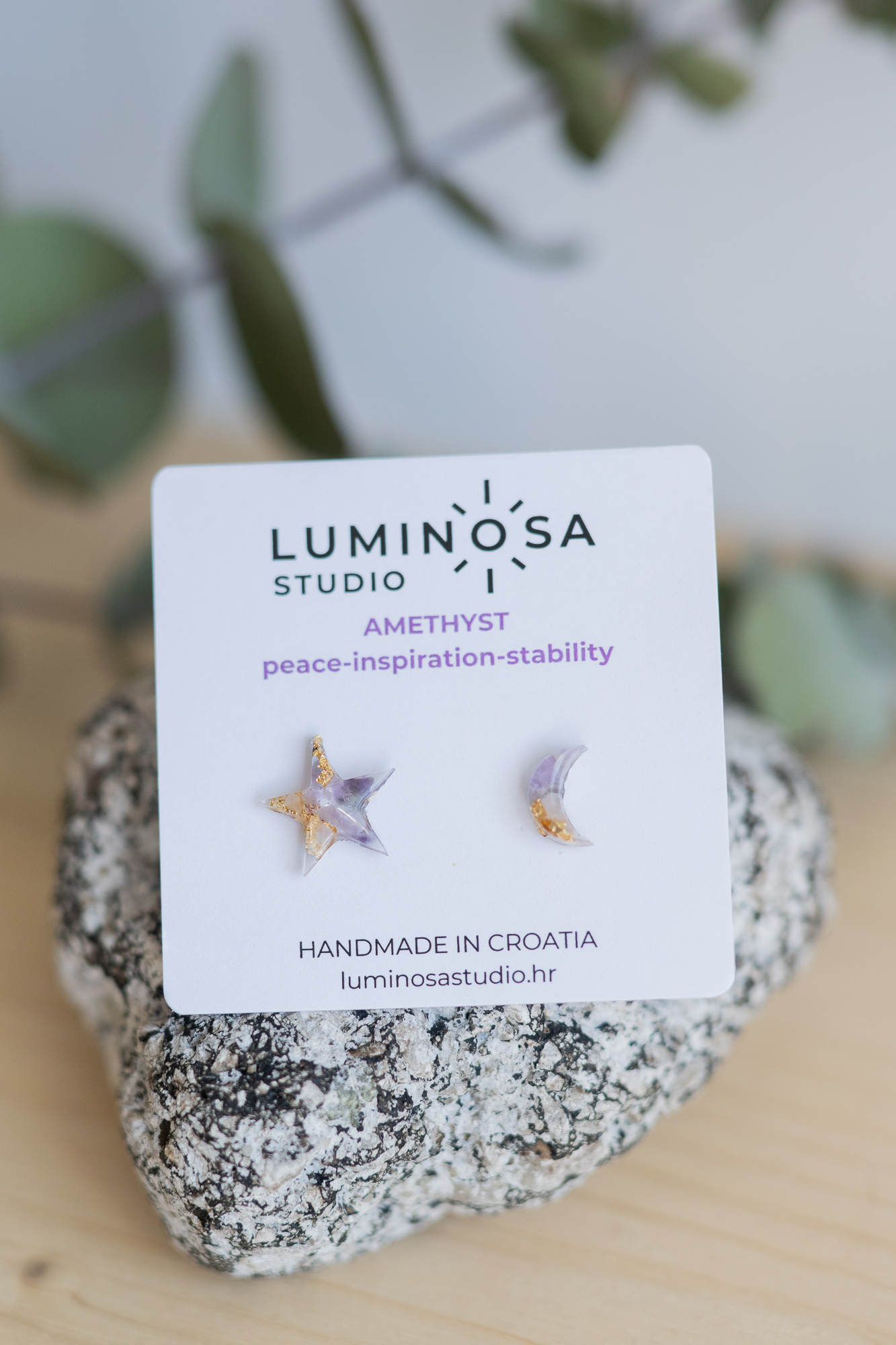 LUMINOSA STUD - ametist mjesec