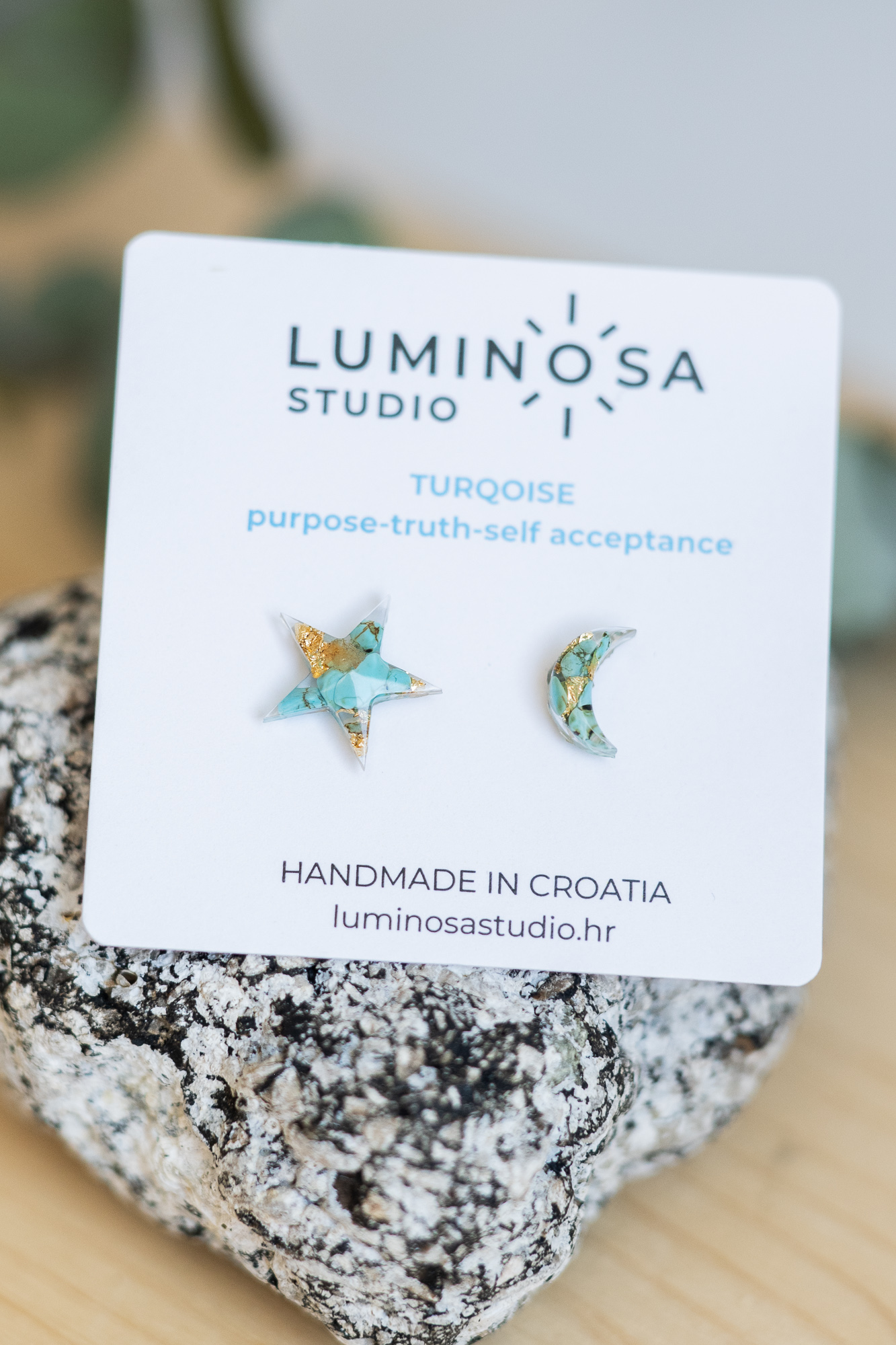 LUMINOSA STUD - mjesec tirkiz